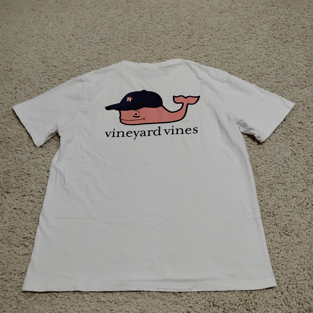 Houston Astros Shirt Mens Medium White Vineyard Vines Pocket Tee MLB Baseball